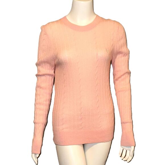 Abercrombie & Fitch Cable knit sweater Baby Pink size XS - Picture 1 of 4